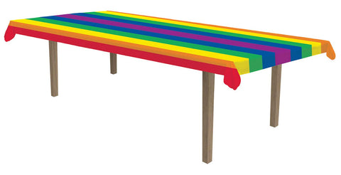 Beistle Plastic Rainbow Party Table Roll Happy Birthday Decorations-Unicorn Theme Tableware Accessory-Rectangular Tablecloths, 40" x 100', Red/Orange/Yellow/Green/Blue/Purple