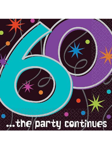 Amscan The Party Continues 60th Birthday Napkins