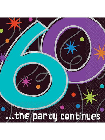 Amscan The Party Continues 60th Birthday Napkins