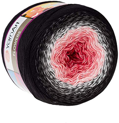 Yarn Art Flowers Yarn 55% Cotton 45% Acrylic 250gr 1094yds Multicolor Cotton Yarn Rainbow Crochet Yarn Spring Summer 2 Sport Yarn (260)