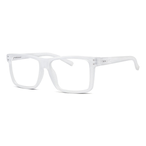Eyekepper Oversize Reading Glasses Square Large Frame Readers for Men and Women - Transparent +1.25