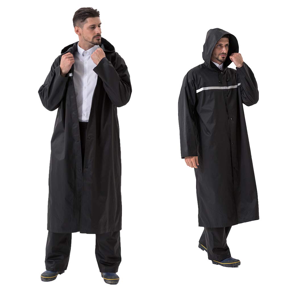 Pahajim Poncho Waterproof Adult Multifunctional with Reflective Lightweight Reusable Hiking Raincoat Jacket Portable Resistant Poncho Adult with Drawstring Hood and Sleeves for Outdoors