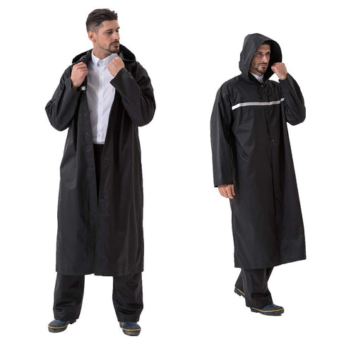 Pahajim Poncho Waterproof Adult Multifunctional with Reflective Lightweight Reusable Hiking Raincoat Jacket Portable Resistant Poncho Adult with Drawstring Hood and Sleeves for Outdoors