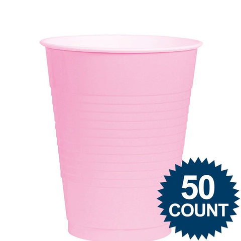 Amscan Durable Plastic Cups, 50 Count (Pack of 1), New Pink