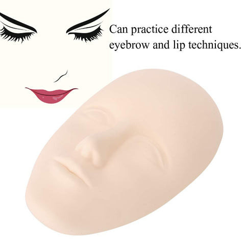 5D Silicone Tattoo Mannequin Practice Skin Head Permanent Makeup Microblading Training Fake Skin lash mannequin Training Mannequin Flat Head Practice Make Up Eye Lashes Eyelash Extensions (#2)