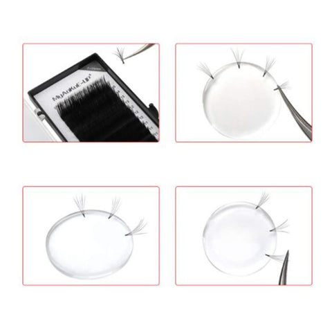 Lurrose Lash Extension Supplies 10 Pcs Eyelashes Graft Gasket Transparent Silicone Round Eyelashes Pad Eyelash Extension Glue Pallet Holder for Salon Home Tools