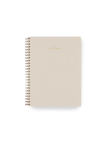 24-25 Weekly Grid Planner by Appointed, 17-Month Academic Planner, Two Week View, Grid Notes Section, Back Pocket, American Made (Natural Linen)