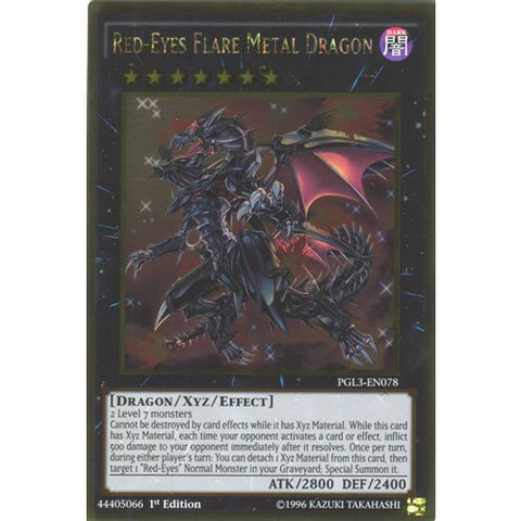 Deckboosters YuGiOh : PGL3-EN078 1st Ed Red-Eyes Flare Metal Dragon Gold Rare Card - ( Premium Gold 3)