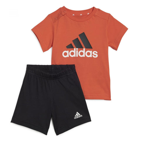 adidas Unisex Baby Infants Essentials Organic Cotton Logo And Short Set (Gender Neutral) T-Shirt Set, 12-18 months