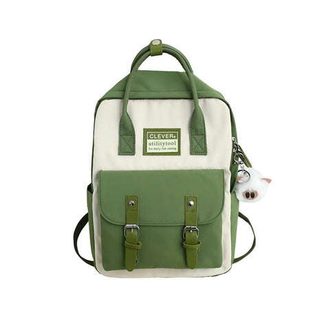 GGOOB Aesthetic Backpack Cute Kawaii Backpack for School Backpack Cute Aesthetic (green)