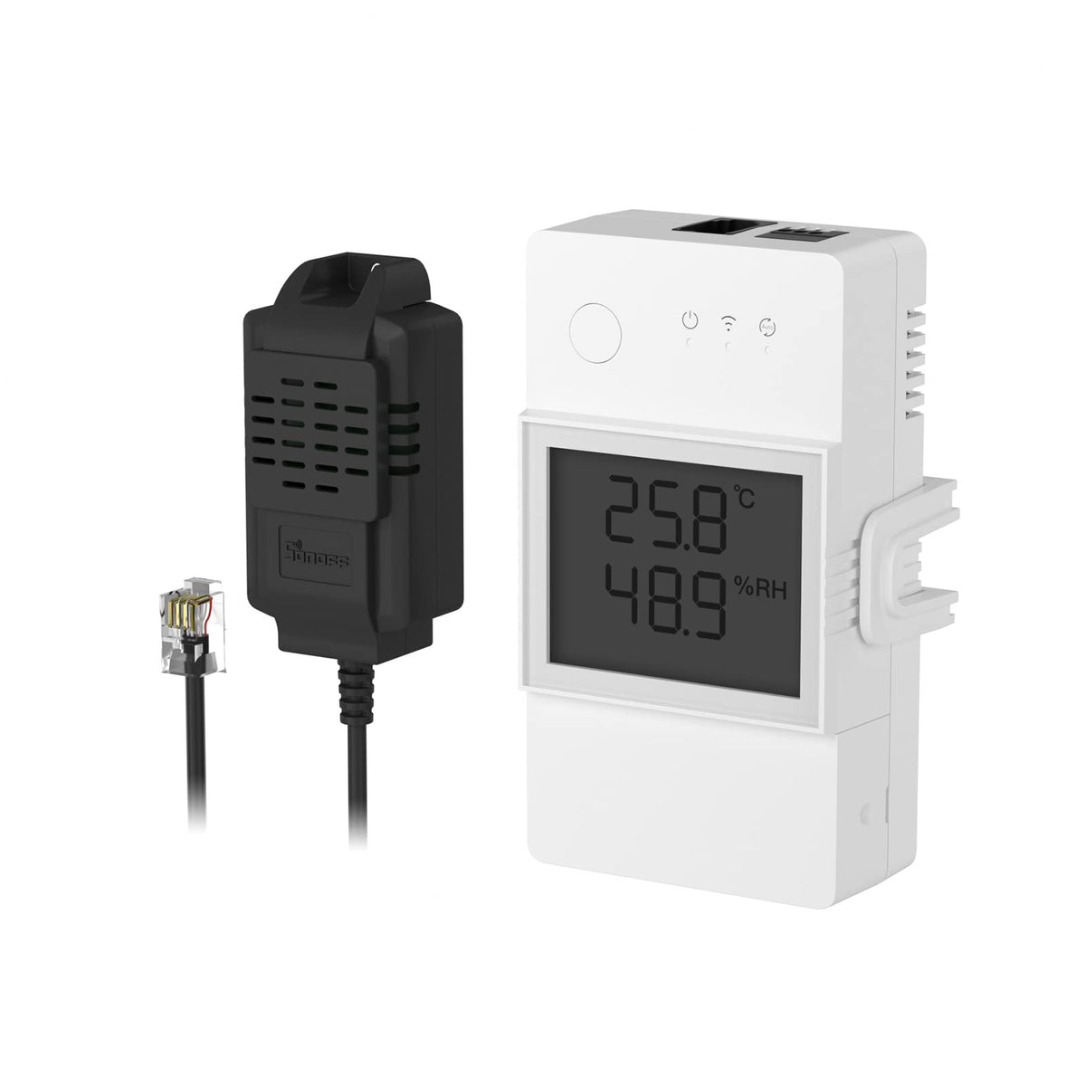 SONOFF Smart Temperature and Humidity Monitoring Switch with LCD Screen THR316D and Temperature and Humidity Sensor THS01, 2.4ghz WiFi Smart Switch with Tem and Hum Sensor Compatible with Alexa, 16A