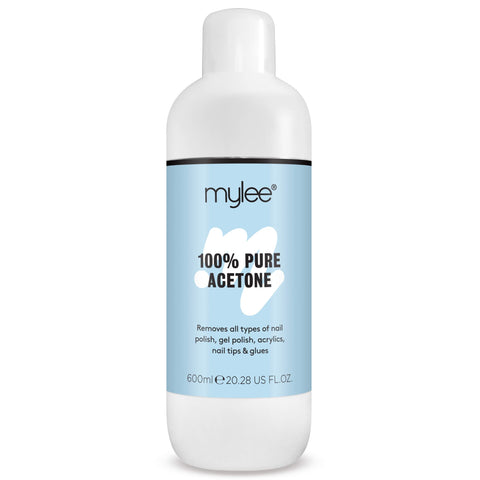 Mylee 100% Pure Acetone Gel Nail Polish Remover for UV/LED, Gel Soak Off, Removes All Types of Nail Polish, Gel Polish, Acrylic, Gels, Nail Tip & Glue (600ml)