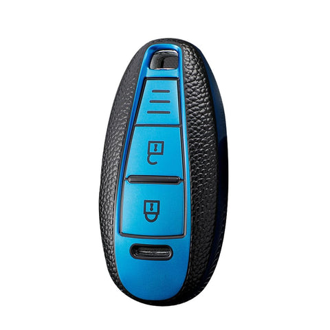 KUNIO Car Key Fob Cover Case Fit for Suzuki Swift Ignis Grand Vitara Scorss Kizashi Baleno Samurai Key Protective Cover Keychain TPU Key Holder Car Accessory 3 Buttons C Blue