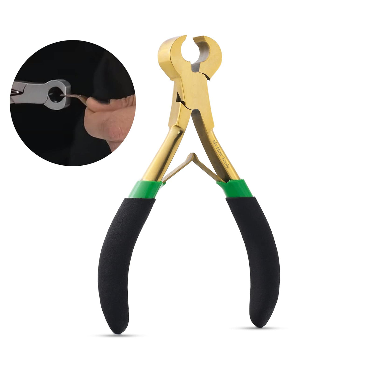 My Hair Tools Innovative Keratin Bond Cutter Used to cut the bonds of Keratin Hair Extensions - Must Have Multipurpose Hair Extension Tools Packed in Soft Rexene Pouch (Gold)