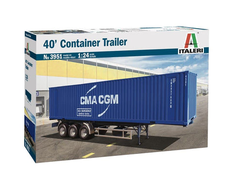 ITALERI ITA3951 Container Trailer 40 ft Model kit, Blue, Large