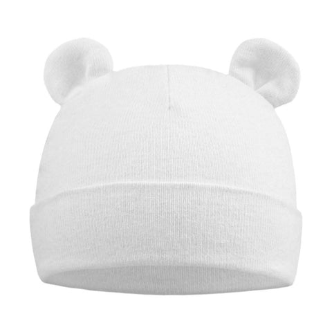 PESAAT Newborn Hospital Hat 0-12Months Preemie Boys Girls Beanie Solid Infant Baby Hats Autumn Winter (White, 0-6 Months)