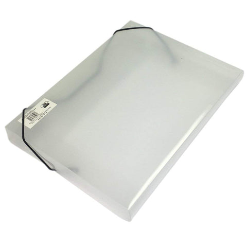 A4 Clear Document Box File 30mm Elastic Closure (335 x 245 x 30mm) Single