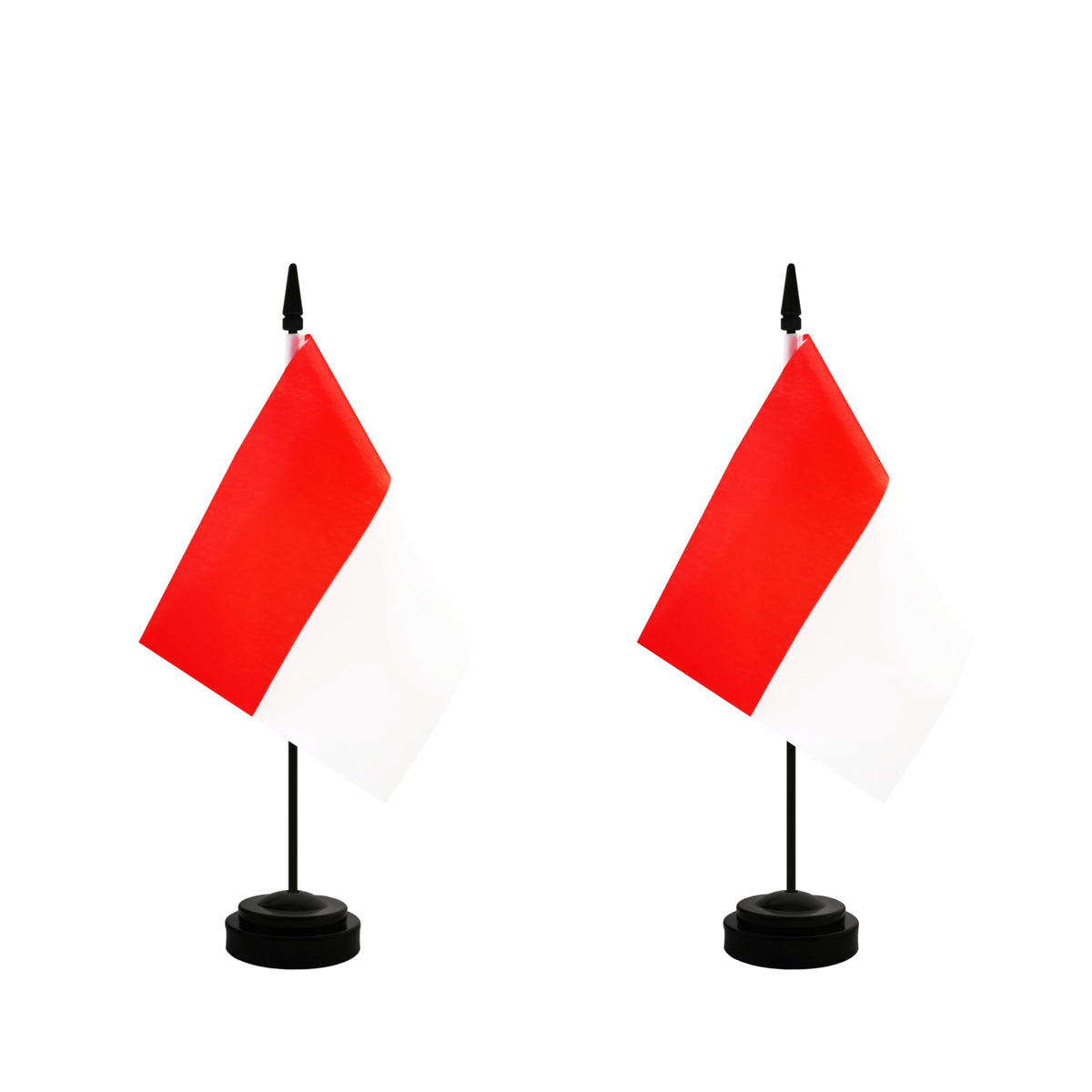 Rotenl 2 Pack Indonesia Desk Flag, Indonesian Table Office Flag with Solid Pole and Stand Base, International Country Flag, Festival Celebration, Classroom Meeting Desktop Decoration (Indonesia)