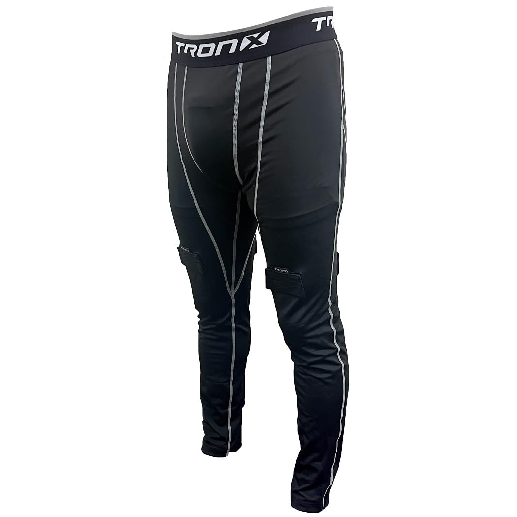 TronX Compression Hockey Pants with Athletic Cup & Sock Tabs, Hockey Jock for Men & Boys (JR Medium (Waist 24" - 26"))