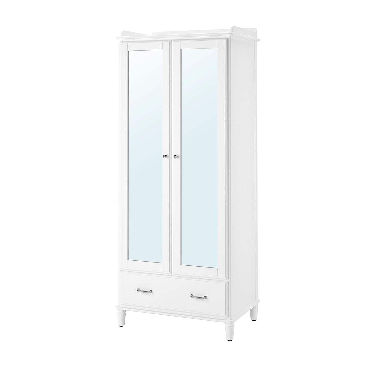 IKEA TYSSEDAL Wardrobe, 88x58x208 cm, White/Mirror Glass