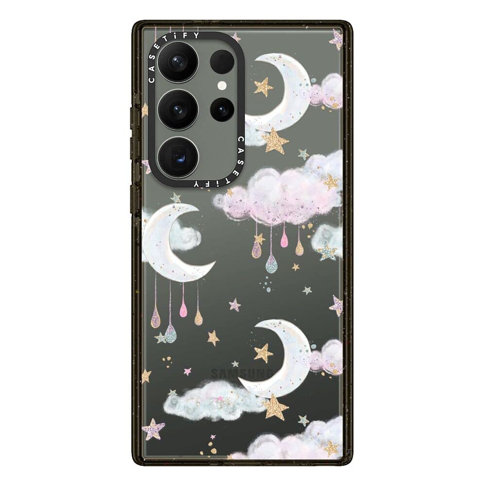 CASETiFY Impact Galaxy S23 Ultra Case [4X Military Grade Drop Tested / 8.2ft Drop Protection] - Candy Cotton Clouds - Clear Black