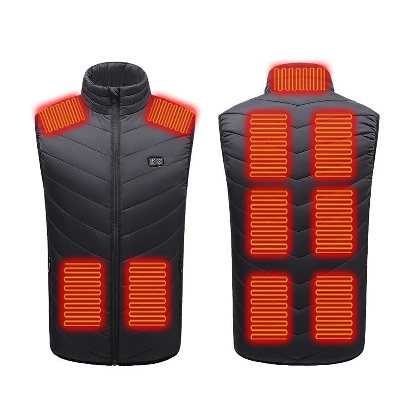 Felenny Heated Vest for Men Women 3 Heating Levels Unisex Usb Charging Electric Gilet 11 Heating Zones Unisex Electric Heated Jacket