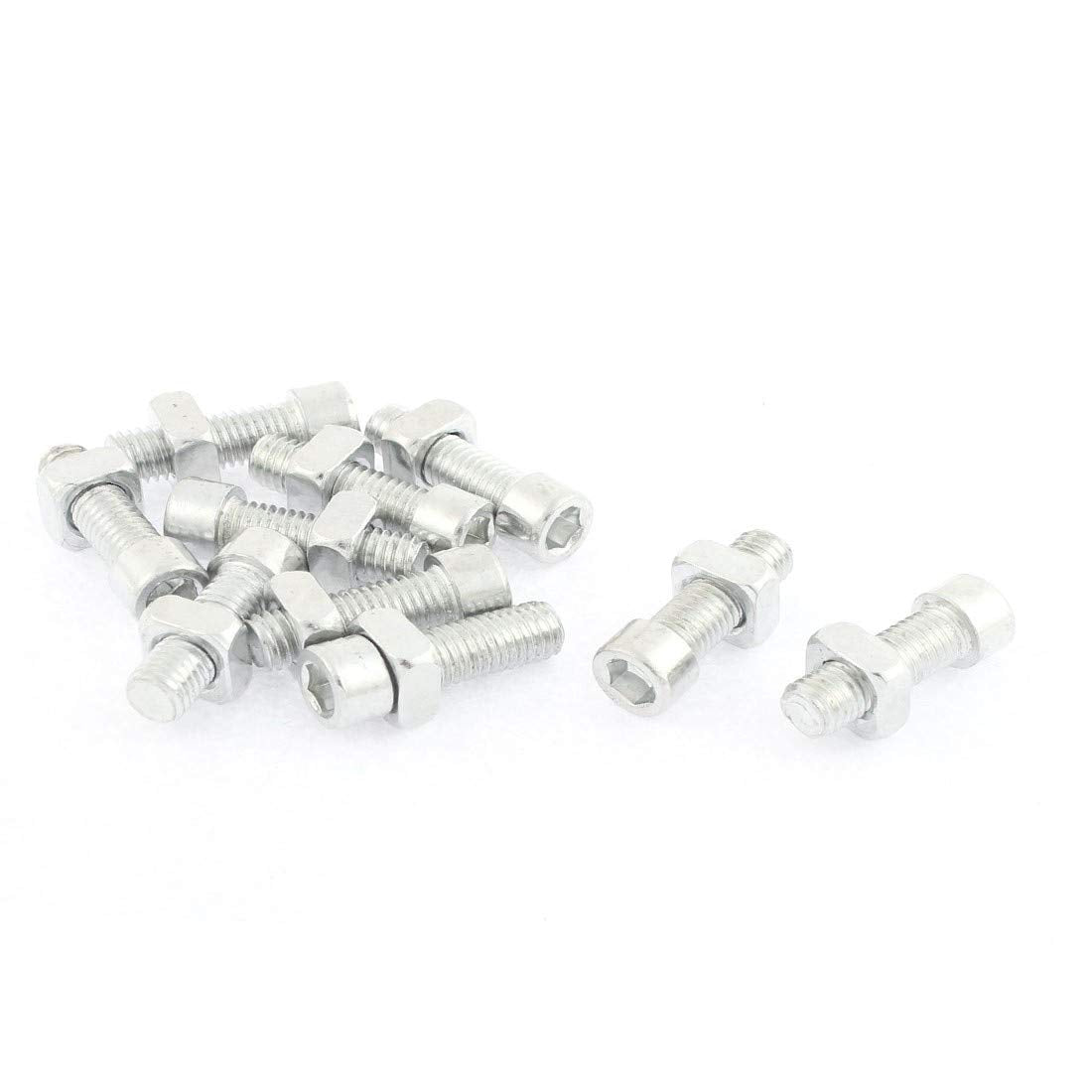 New Lon0167 10Pcs M8 Featured x 25mm Thread Reliable Efficacy 32mm Long Metal Square Nut Hex Socket Cap Screws Bolts Set(id:91c 41 f0 13f)