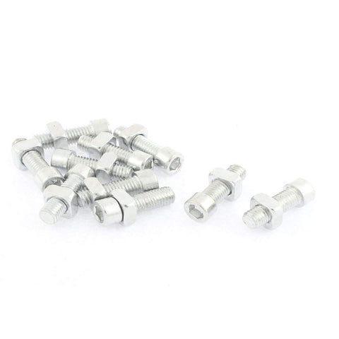 New Lon0167 10Pcs M8 Featured x 25mm Thread Reliable Efficacy 32mm Long Metal Square Nut Hex Socket Cap Screws Bolts Set(id:91c 41 f0 13f)