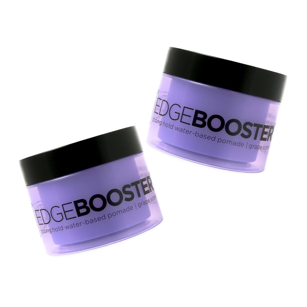 (2Pack) Style Factor Edge Booster Strong Hold Water-Based Pomade 3.38oz - Grape Scent