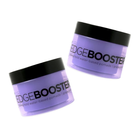 (2Pack) Style Factor Edge Booster Strong Hold Water-Based Pomade 3.38oz - Grape Scent