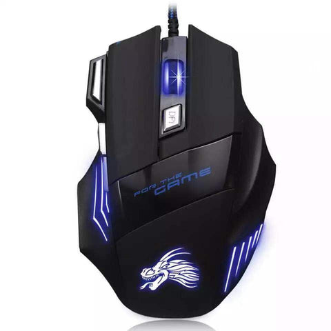 Gaming Mouse 7 Button USB Wired LED Breathing Fire Button 3200 DPI Laptop PC