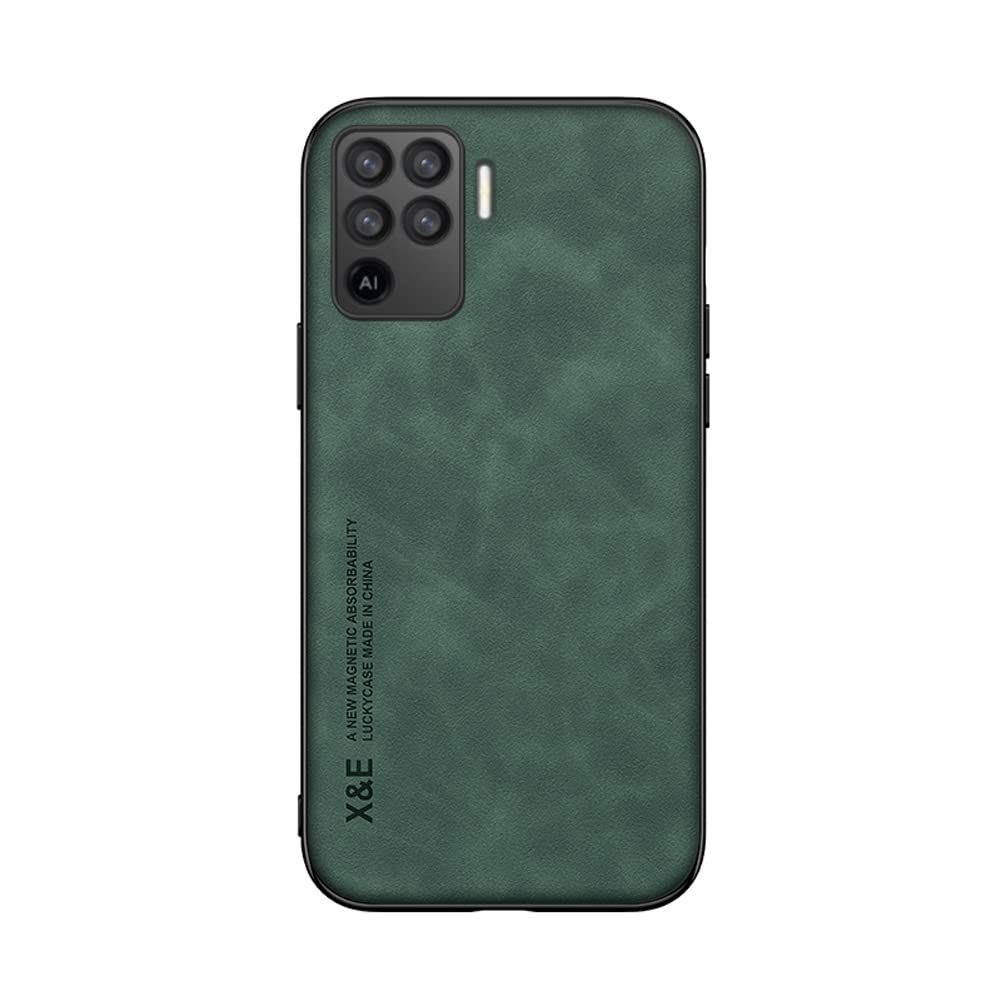Kepuch Silklike Case for Oppo A94 4G/F19 Pro/Reno 5F/Reno 5 Lite - Cover Bumper Built-in Metal Plate for Oppo A94 4G/F19 Pro/Reno 5F/Reno 5 Lite - Green