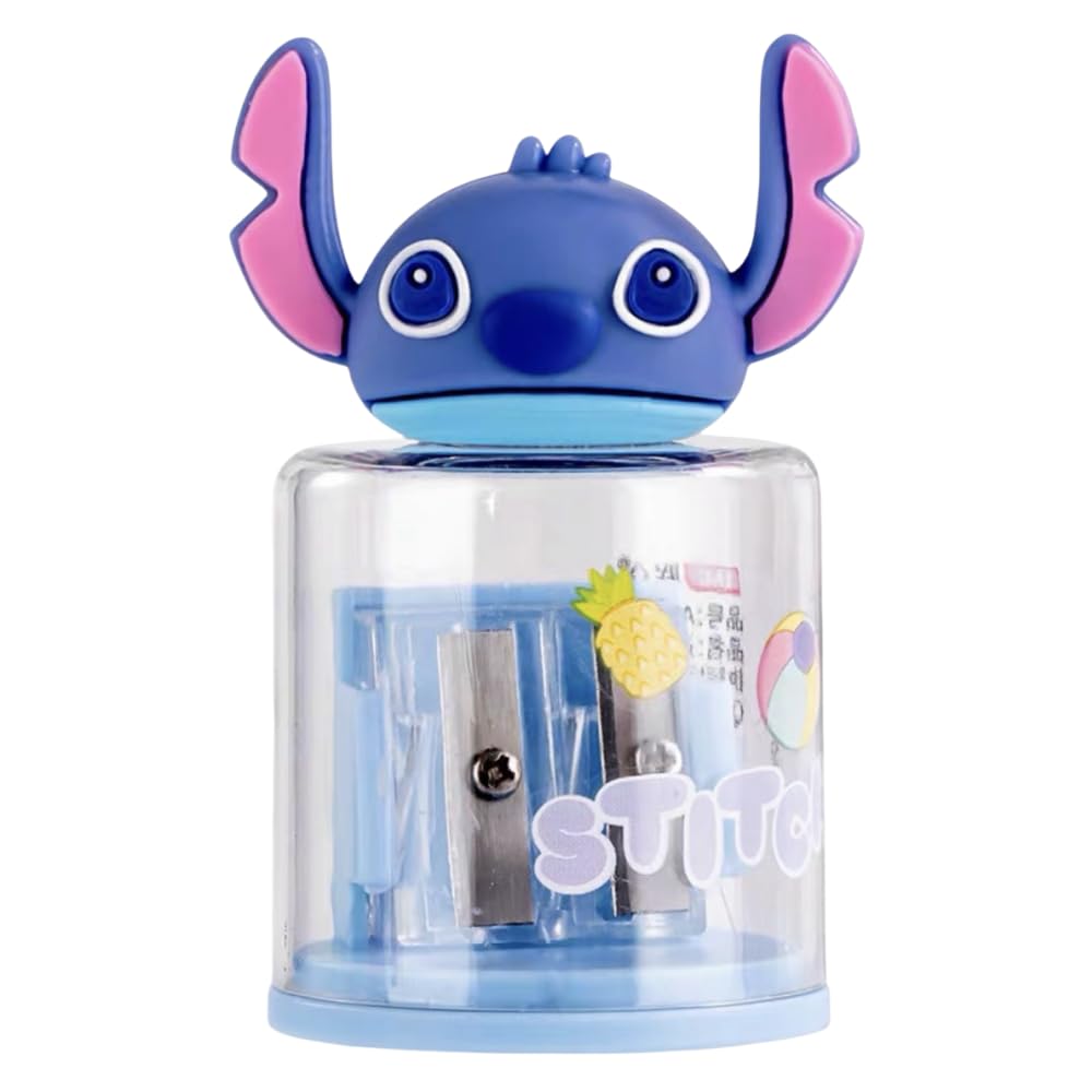 Feifei’S Bow Spiderman Super Hero Princess Batman Marvel Aven Desktop Hand Crank Manual Pencil Sharpener for Kids School Stationary (Stitch)