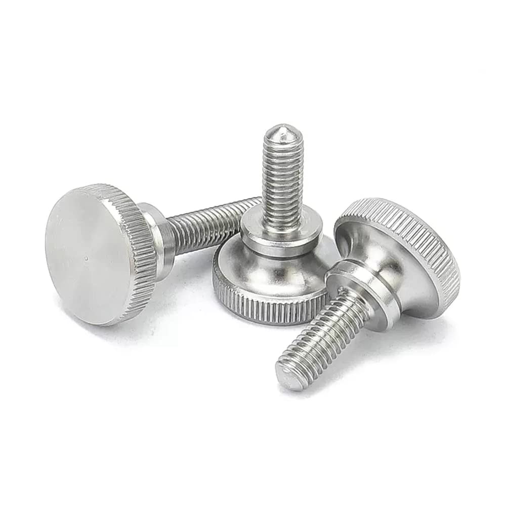 10pcs M3Ã—6mm 304 Stainless Steel Knurled Thumb Screws with Shoulder,Hand Grip Bolts