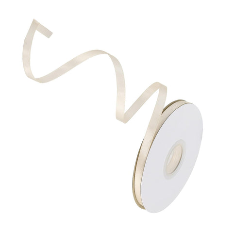 MACHSWON 1/4 inch Satin Ribbon, 25 Yards Craft Fabric Ribbon for Gift Wrapping Crafts Flower Bouquet Hair Bows Wedding Party Decoration Beige