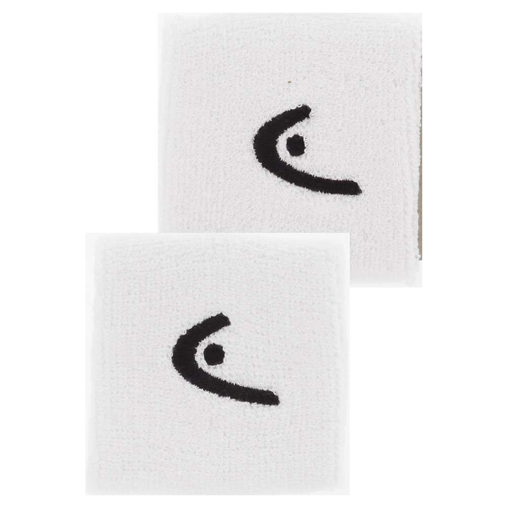 Head 2.5 Inch Tennis Wristband 2 Pack White (White)