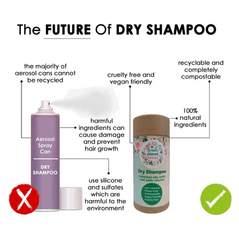 100% Natural Dry Shampoo Powder - Plastic Free & Vegan | No Benzene | No Talc