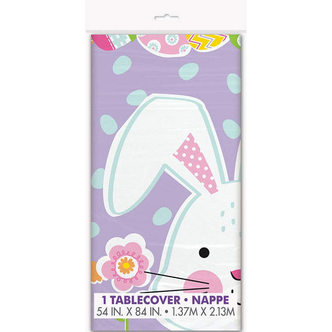 Lilac Easter Rectangular Plastic Tablecover - 1 Pc