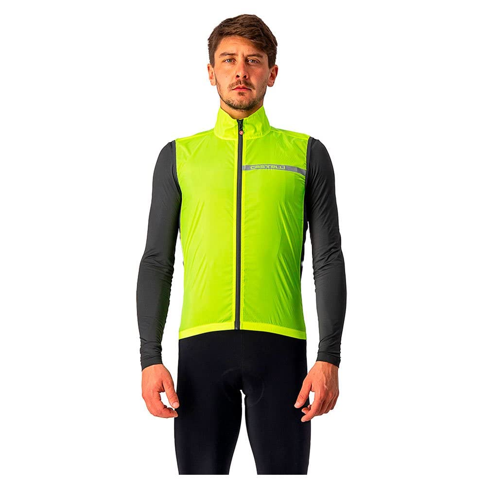 CASTELLI Men's Squadra St. Vest Sports, Yellow Fluo/Dark Grey, XS