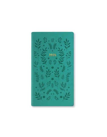 Letts of London Woodland Medium Pocket week to view 2025 diary - green
