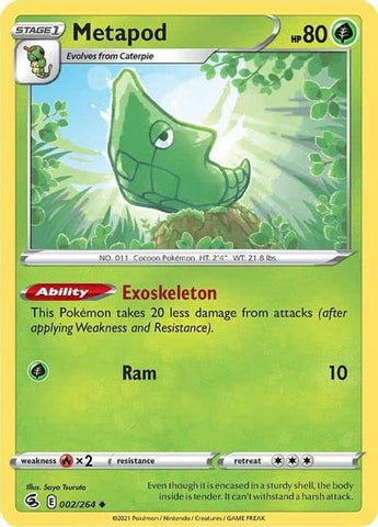 Metapod - 002/264 - Uncommon - Sword & Shield - Fusion Strike