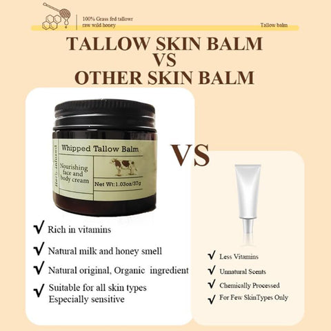 URQT Organic Grass-Fed Tallow Balm - Deeply Moisturizing for Face & Body - Natural Skin Care for Soft, Supple Skin