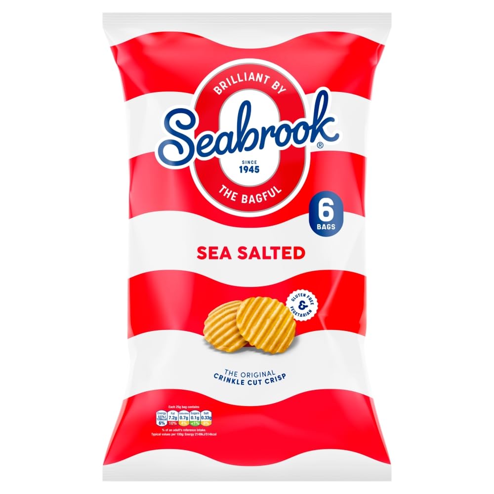 Seabrook Sea Salt Crisps, 6 x 25