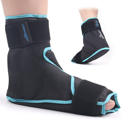 NEWGO Ice Pack for Ankle Injuries Reusable, Hot Cold Therapy Foot Ankle Ice Pack Wrap for Plantar Fasciitis, Achilles Tendinitis, Swelling, Sprain, Foot Pain, Heel Spur, Gout