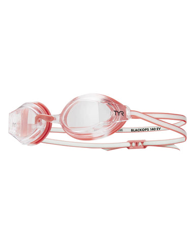 TYR Blackops 140 EV Racing Goggles Femme Fit, Clear/Coral/White