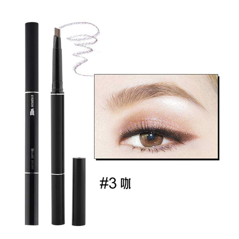 Waterproof Eyebrow Pencil - 3D Sweat-proof Long Lasting Eyebrow Pencil Brow with Brush (:#3 gray)