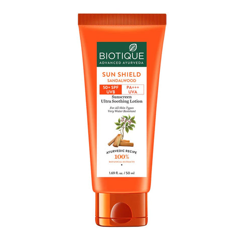 BIO SANDALWOOD 50+SPF SUNSCREEN ULTRA SOOTHING FACE LOTION FOR ALL SKIN TYPES