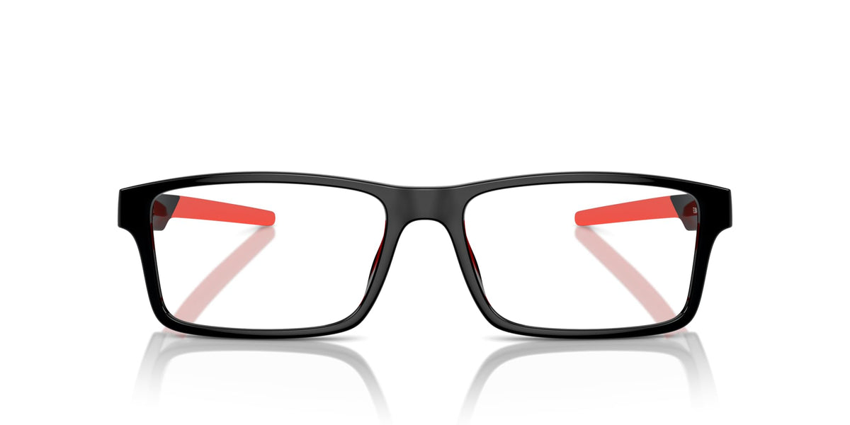 Scuderia Ferrari Men's FZ8004U Rectangular Prescription Eyewear Frames, Black/Demo Lens, 57 mm