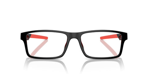 Scuderia Ferrari Men's FZ8004U Rectangular Prescription Eyewear Frames, Black/Demo Lens, 57 mm