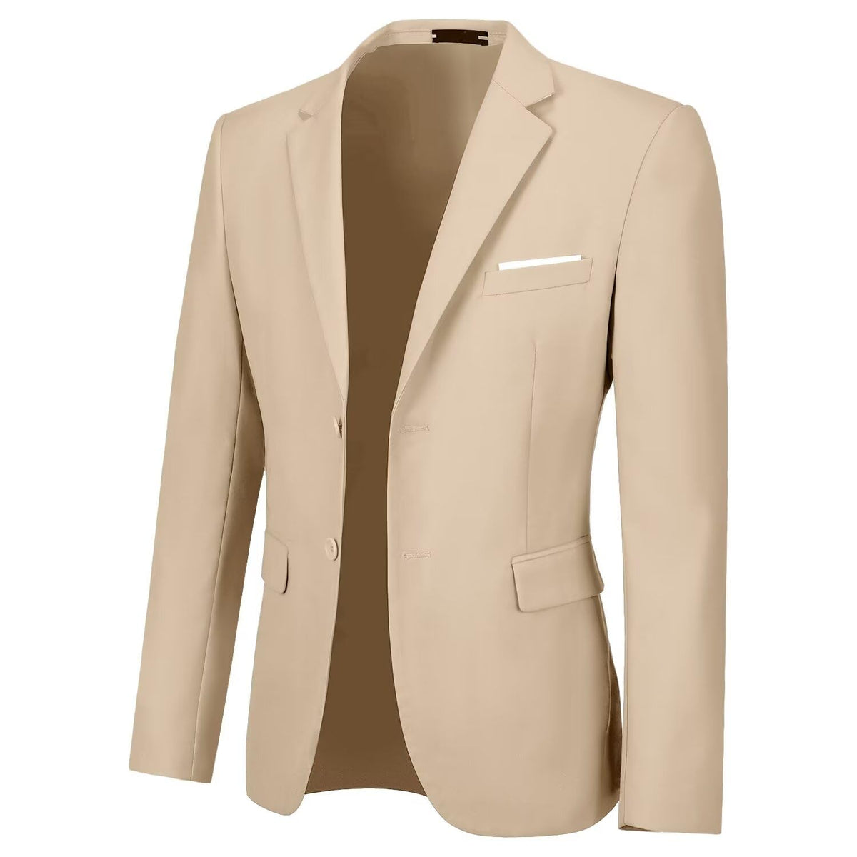 Men's Casual Suit Blazer Suit Separates Jackets Slim Fit 2 Button Lightweight Men Suit Sport Coats for Wedding Prom Party, Beige, 3XL